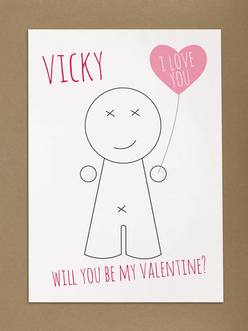 VA01 - Heart Man Valentine's Personalised Print