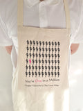 VA02 - You're One in a Million Valentine's Personalised Cooking Apron. Women's and Men's