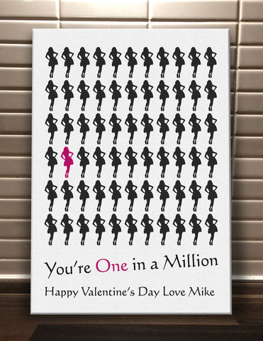 VA02 - You're One in a Million Valentine's Canvas Print Available in Women's and Men's