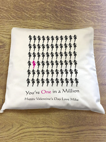 You're One in a Million Valentine's Cushion Cover Available in Women's and Men's