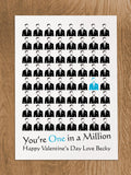 VA02 - You're One in a Million Love (Name) Valentine's Personalised Print.  Women's and Men's