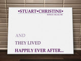 VA03 - They Lived Happily Ever After Personalised Canvas Print.