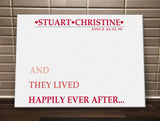 VA03 - They Lived Happily Ever After Personalised Canvas Print.