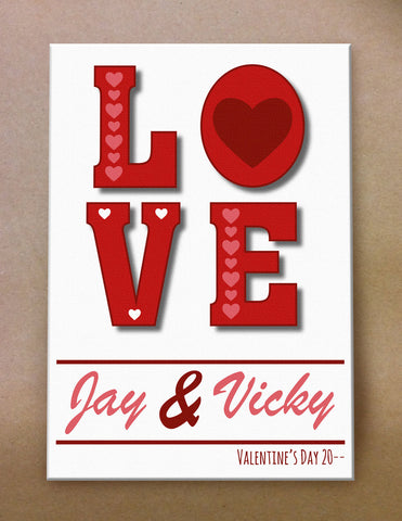  VA05 - Valentine's Love You Personalised Canvas Print