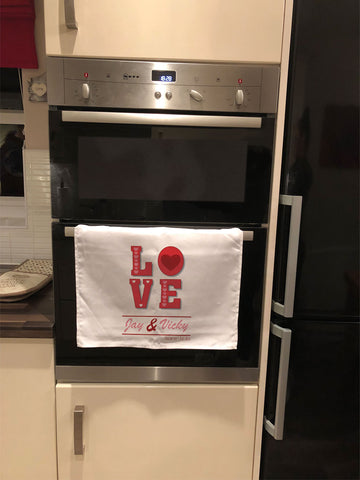  VA05 - Valentine's Love You Personalised Tea Towel