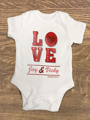  VA05 - Valentine's Love You Personalised Baby Vest