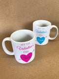 VA07 - My First Valentine's Personalised Mug & White Box, available in Various Colours