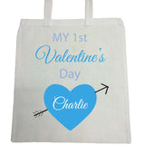 VA07 - My First Valentine's Personalised Canvas Bag for Life available in various colours