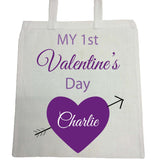 VA07 - My First Valentine's Personalised Canvas Bag for Life available in various colours