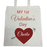 VA07 - My First Valentine's Personalised Canvas Bag for Life available in various colours