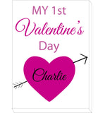 VA07 - My First Valentine's Personalised Canvas Print, available in various colours