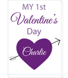 VA07 - My First Valentine's Personalised Canvas Print, available in various colours