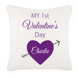 My First Valentine's Personalised Cushion Cover available in various colours