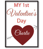 VA07 - My First Valentine's Personalised Print, available in various colours