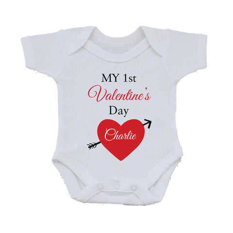 VA07 - My First Valentine's Personalised Baby Vest, available in various colours