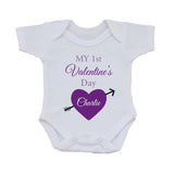 VA07 - My First Valentine's Personalised Baby Vest, available in various colours