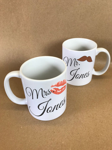VA09 - Mr and Mrs Surname Mug & White Gift Box