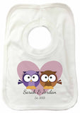 VA13 - Loving Owl Hearts Personalised Baby Vest