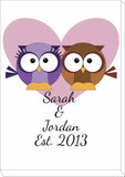 VA13 - Loving Owl Hearts Personalised Print