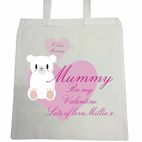 VA08 - Mummy Be My Valentine Personalised Canvas Bag for Life
