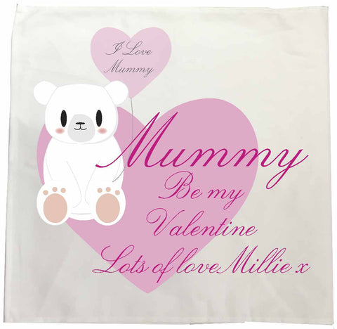 VA08 - Mummy Be My Valentine Personalised Tea Towel