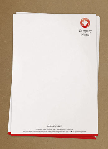 WBP03 - Colour Strip Branded Customisable Letterheads from £25.00+VAT