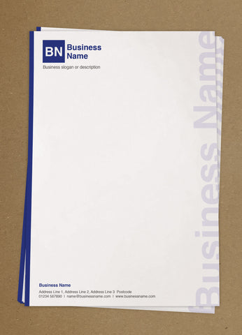 WBP05 - Vertical Accent Branded Customisable Letterheads from £25.00+VAT