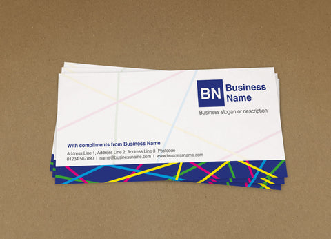 WBP06 - Coloured Lines Branded Customisable Compliment Slips from £22.00+VAT