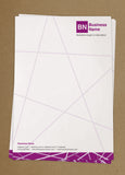 WBP06 - Coloured Lines Branded Customisable Letterheads from £25.00+VAT