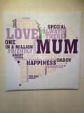 MO11 - Heart Shaped Personalised Word Art Canvas