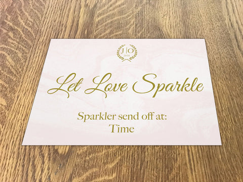 WD02 - Personalised Wedding Gold Initialed Leaf Crest Sparkler Send Off Sign