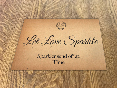 WD03 - Personalised Wedding Natural Rustic Leaf Crest Sparkler Send Off Sign