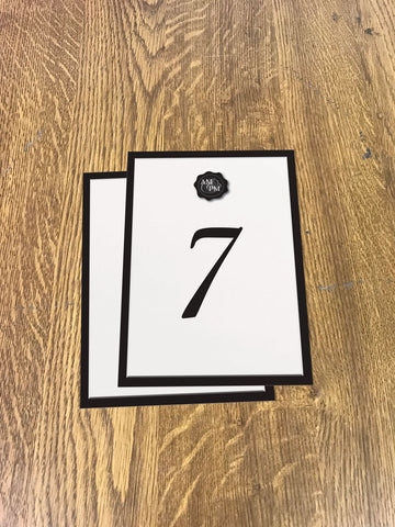 WD04 - Personalised Wedding Black Initialed Stamp Seal Table Numbers