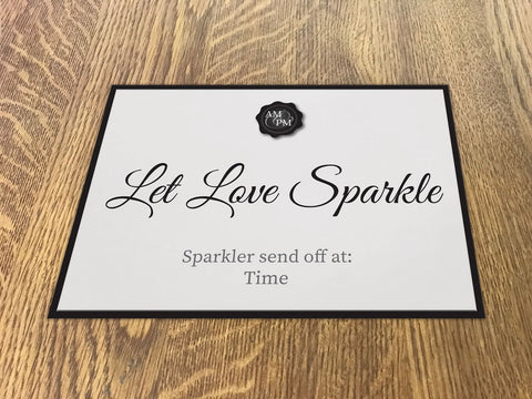 WD04 - Personalised Wedding Black Initialed Stamp Seal Sparkler Send Off Sign