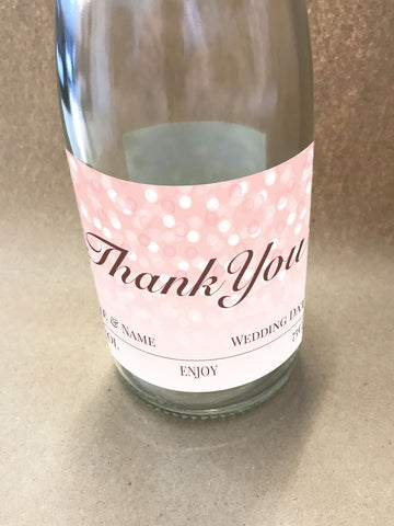 WD09 - Personalised Wedding Pink Bubbly Bottle Label