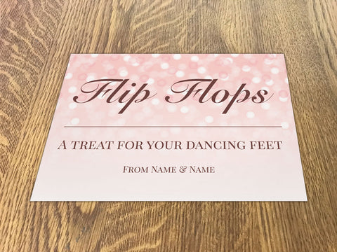 WD09 - Personalised Wedding Pink Bubbly Flip Flop Sign
