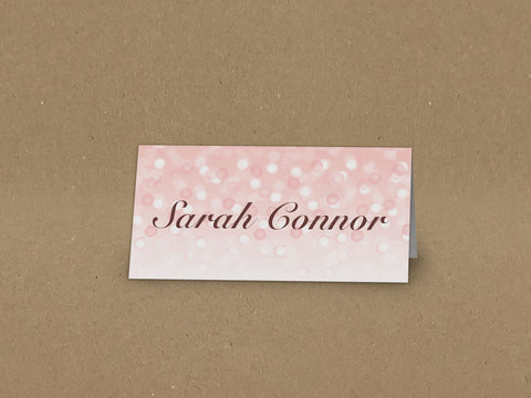 WD09 - Personalised Wedding Pink Bubbly Place Cards