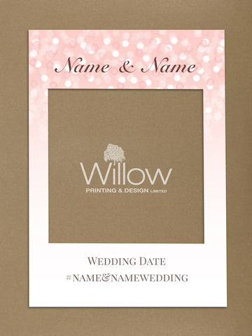 WD09 - Personalised Wedding Pink Bubbly Social Media Frame