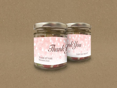 WD09 - Personalised Wedding Pink Bubbly Themed Sweet Jar
