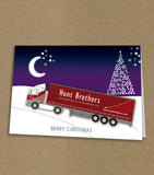 Christmas Cards for Business with Your Company Van or Lorry Designed in Snowy Scene