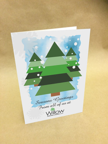 Christmas Cards for Business or Family with Personal Message and Company Logo