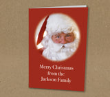 Christmas Cards for Family or Business with Classic Santa Clause and Personalisation