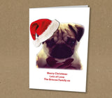 Christmas Cards for Family, Santa Hat added to Your Photo & Personalised Message