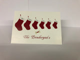 Christmas Cards for Home, Personalised with Hanging Stocking to match your Family