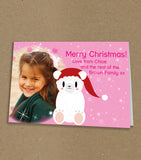 Christmas Cards for Family, Cute Polar Bear Personalised with Your Photo & Message