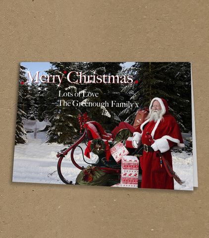 Christmas Cards for Business & Home, Personalised Old Fashioned Father Christmas