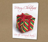 Christmas Cards for Business or Home, Personalised Red & Green Wrapped Present