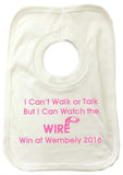 WW02 - I Can't Walk or Talk But I Can Watch The Wire (Warrington Wolves) Personalised Baby Vest
