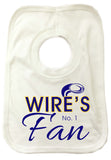 WW03 - Wire's No.1 Fan Personalised Baby Vest, example Warrington Wolves