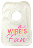 WW03 - Wire's No.1 Fan Personalised Baby Vest, example Warrington Wolves